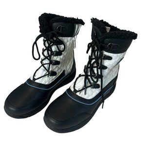 Totes Women's "Casey" Waterproof Snow Boots White and Black Sz 10